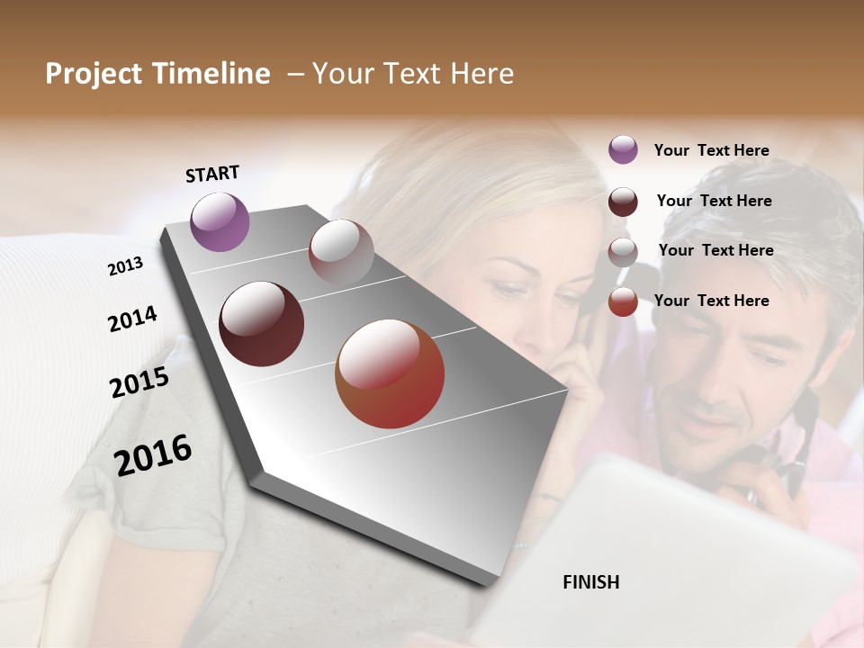 Attractive Electronic Tablet Middleaged PowerPoint Template