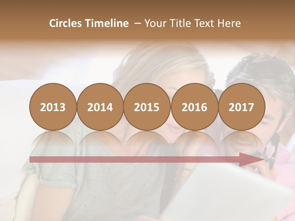 Attractive Electronic Tablet Middleaged PowerPoint Template