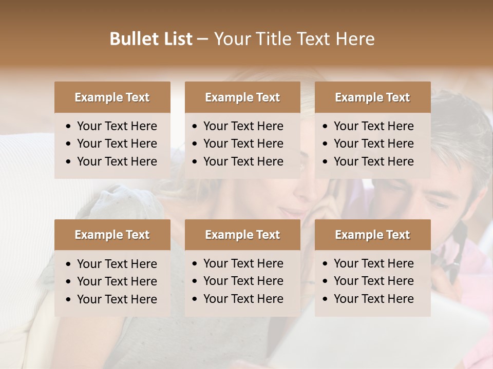 Attractive Electronic Tablet Middleaged PowerPoint Template