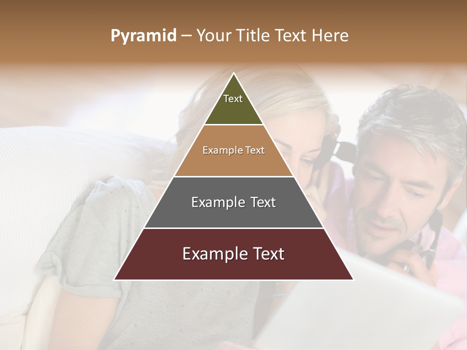 Attractive Electronic Tablet Middleaged PowerPoint Template