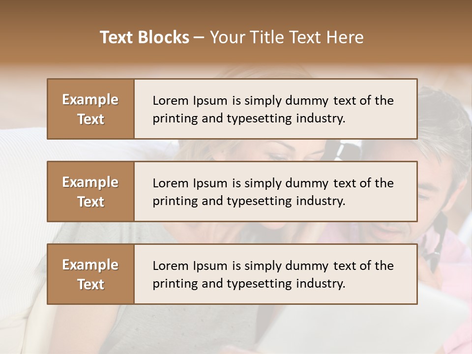 Attractive Electronic Tablet Middleaged PowerPoint Template