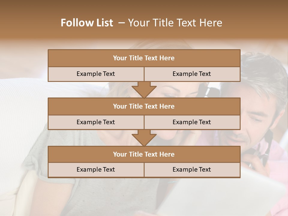 Attractive Electronic Tablet Middleaged PowerPoint Template