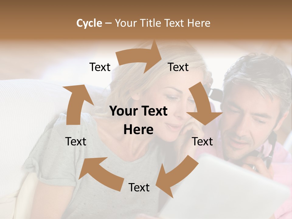 Attractive Electronic Tablet Middleaged PowerPoint Template