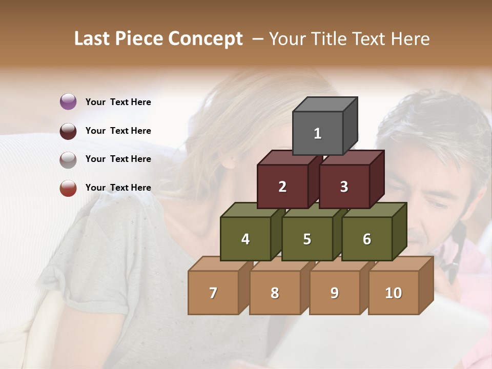 Attractive Electronic Tablet Middleaged PowerPoint Template