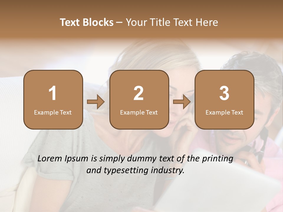 Attractive Electronic Tablet Middleaged PowerPoint Template