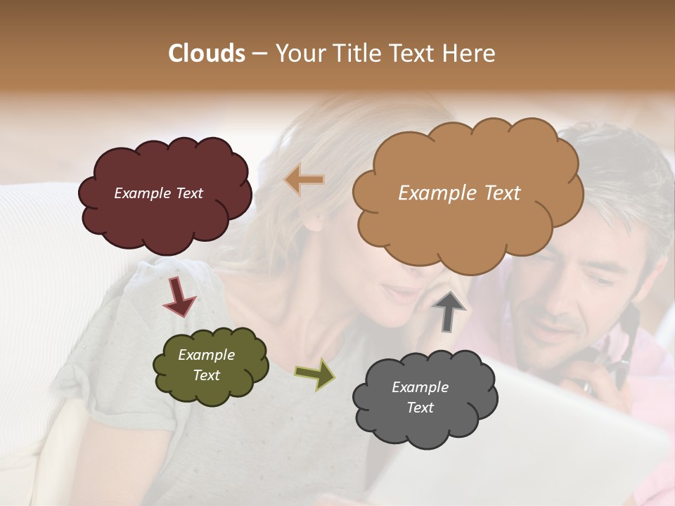 Attractive Electronic Tablet Middleaged PowerPoint Template