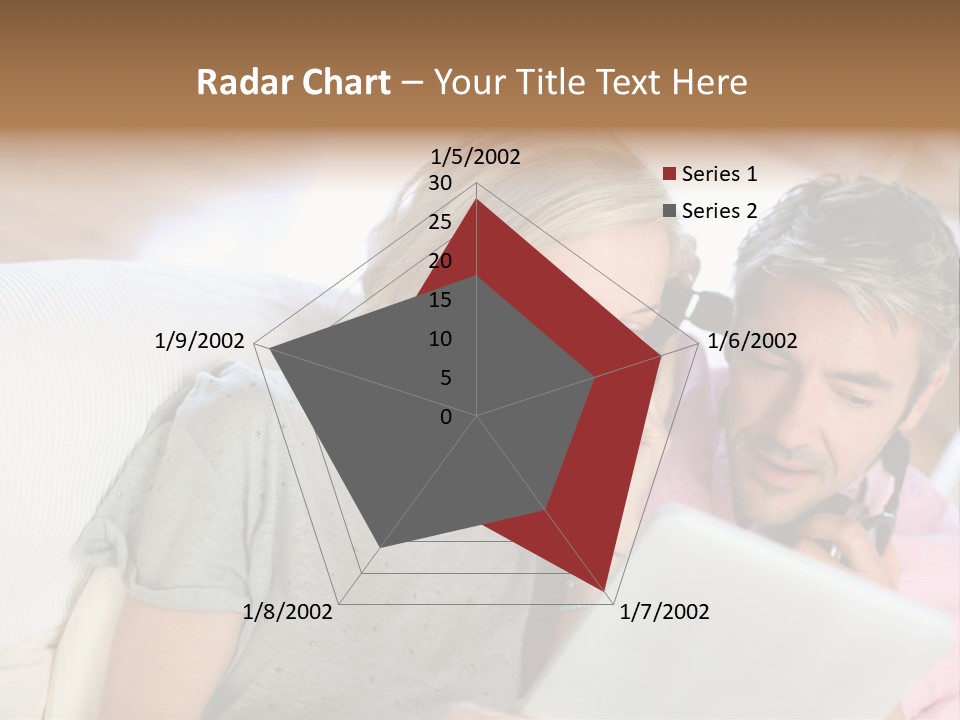 Attractive Electronic Tablet Middleaged PowerPoint Template
