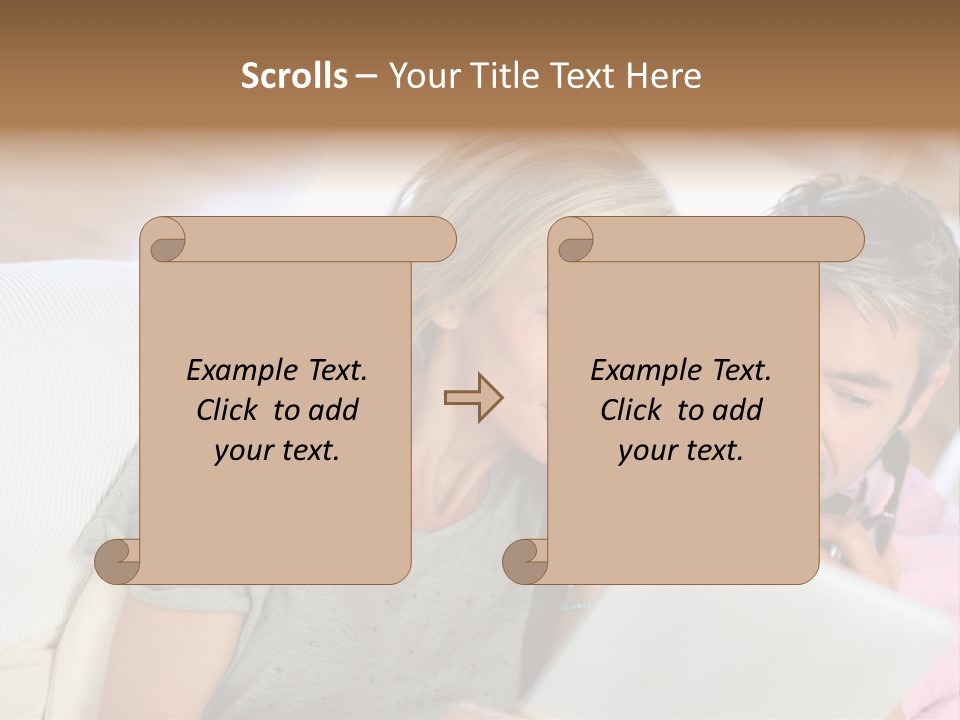 Attractive Electronic Tablet Middleaged PowerPoint Template