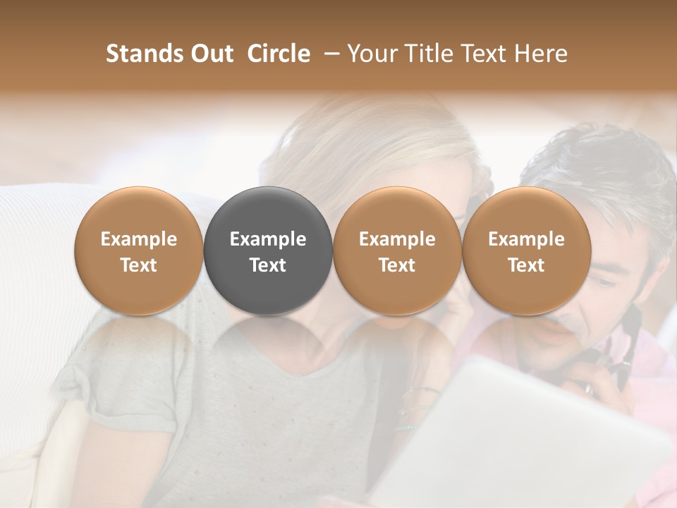 Attractive Electronic Tablet Middleaged PowerPoint Template