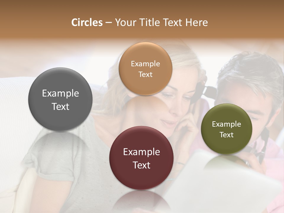 Attractive Electronic Tablet Middleaged PowerPoint Template