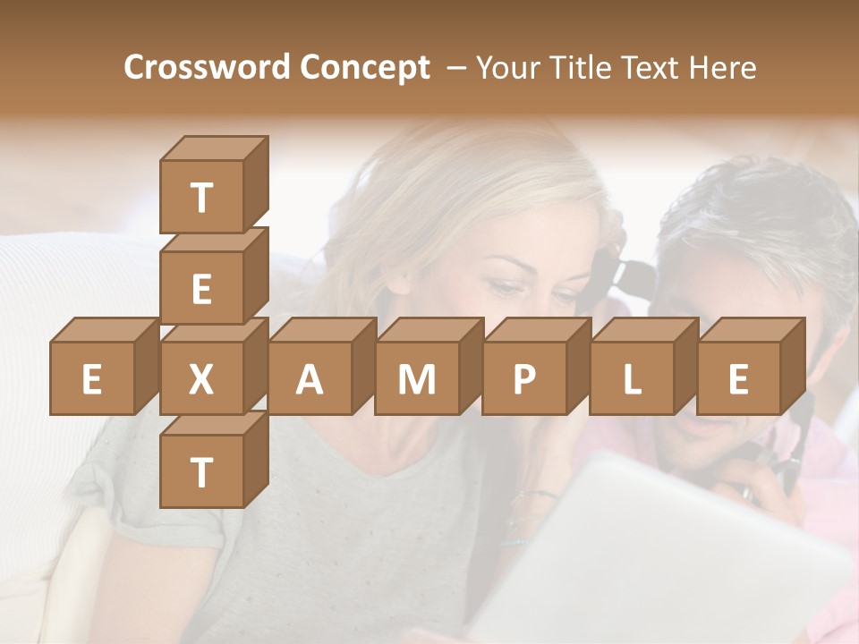 Attractive Electronic Tablet Middleaged PowerPoint Template