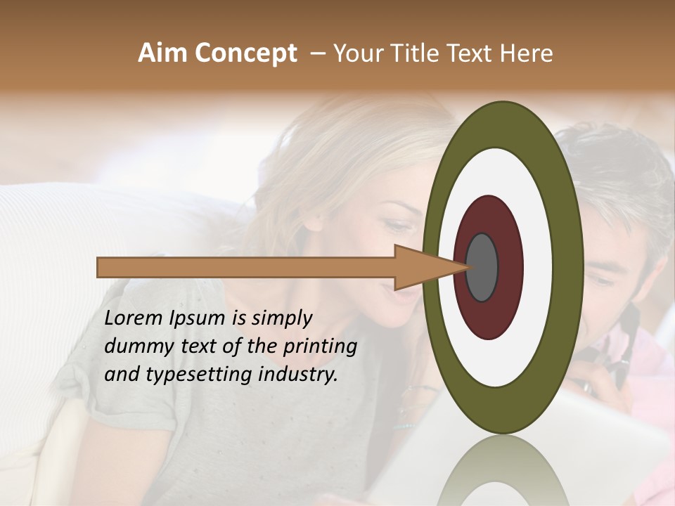 Attractive Electronic Tablet Middleaged PowerPoint Template