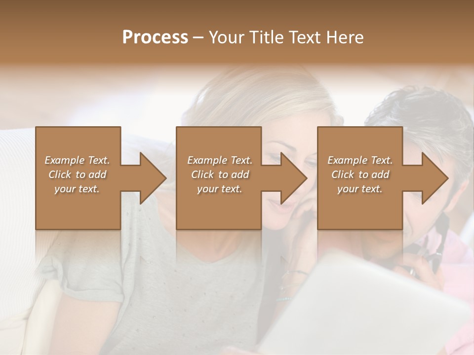 Attractive Electronic Tablet Middleaged PowerPoint Template