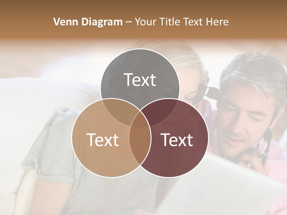 Attractive Electronic Tablet Middleaged PowerPoint Template