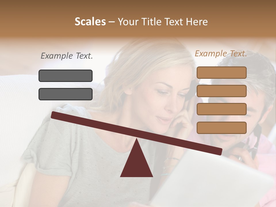 Attractive Electronic Tablet Middleaged PowerPoint Template