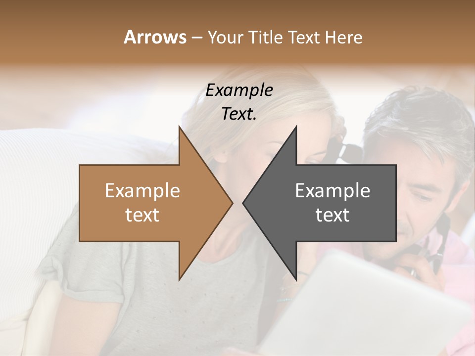 Attractive Electronic Tablet Middleaged PowerPoint Template