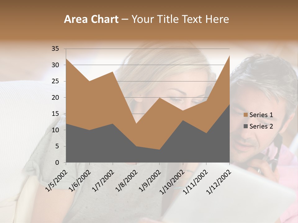 Attractive Electronic Tablet Middleaged PowerPoint Template