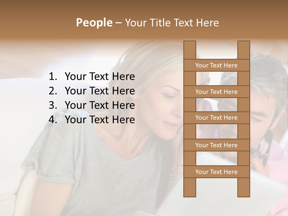 Attractive Electronic Tablet Middleaged PowerPoint Template