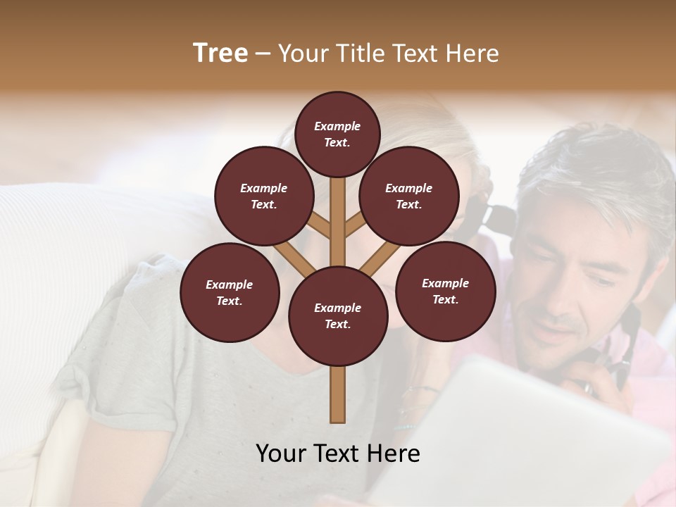 Attractive Electronic Tablet Middleaged PowerPoint Template