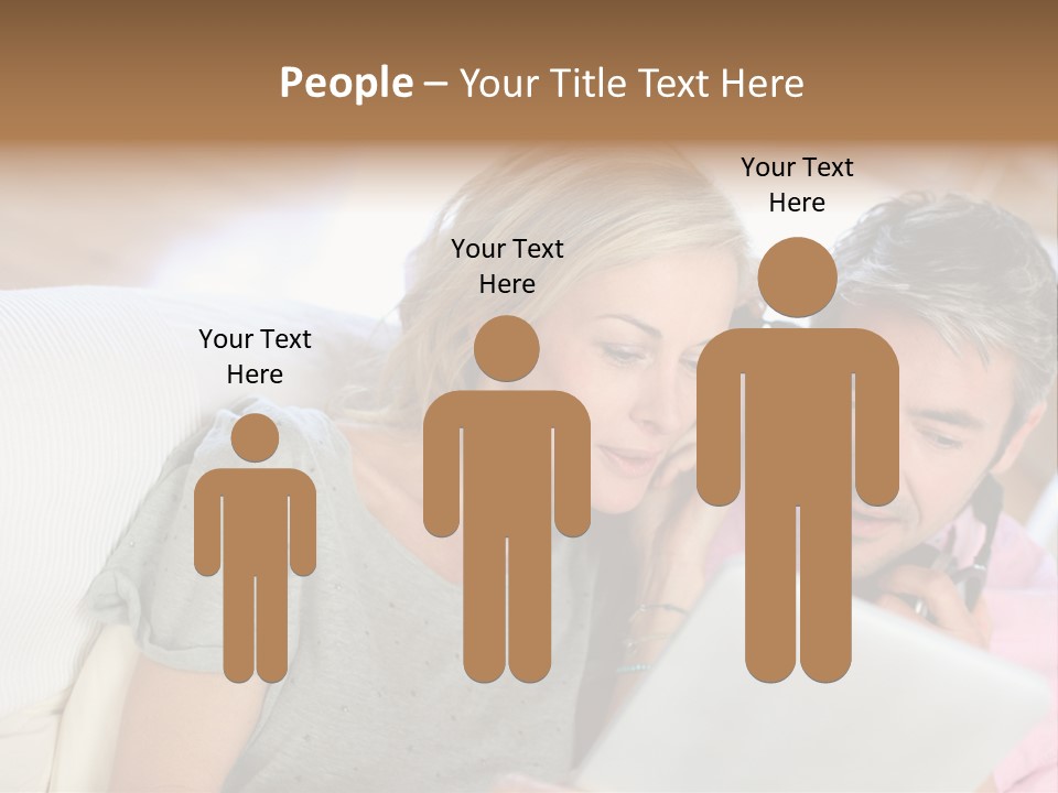 Attractive Electronic Tablet Middleaged PowerPoint Template
