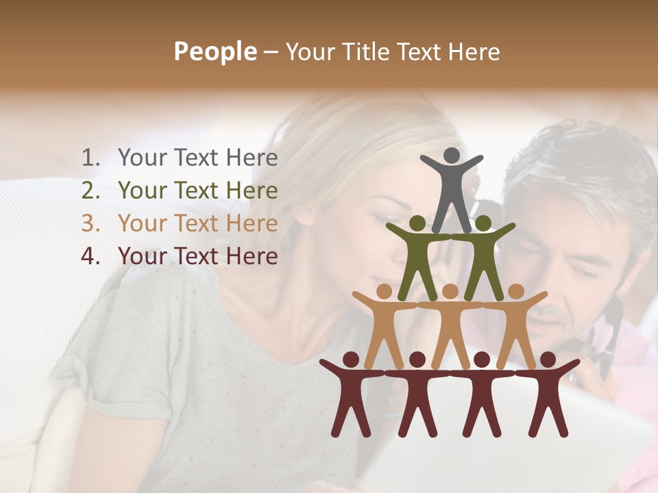 Attractive Electronic Tablet Middleaged PowerPoint Template