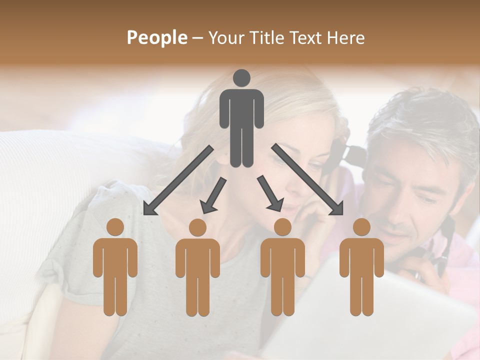 Attractive Electronic Tablet Middleaged PowerPoint Template