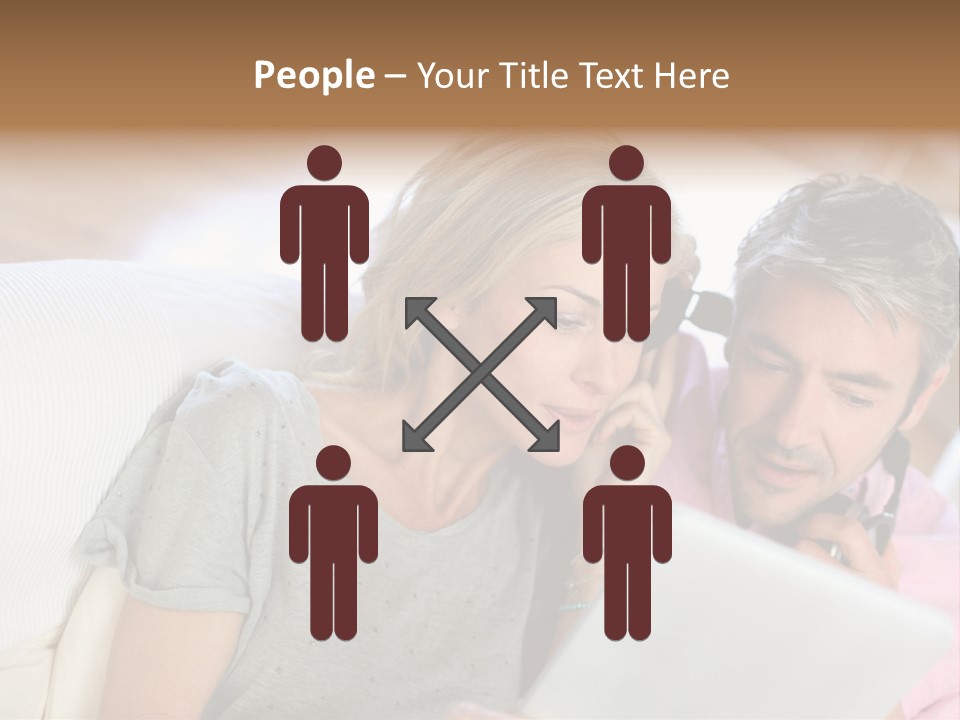 Attractive Electronic Tablet Middleaged PowerPoint Template