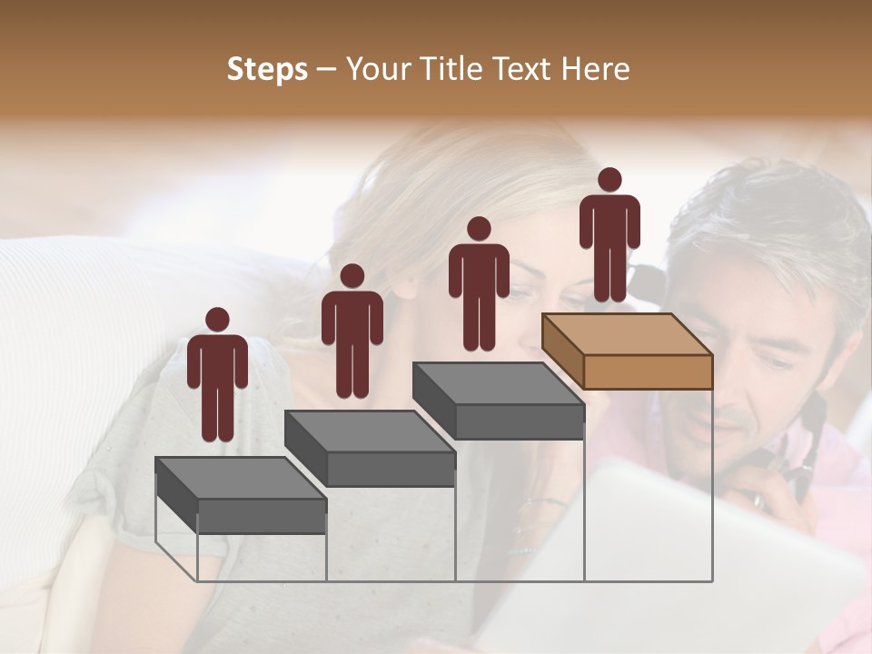 Attractive Electronic Tablet Middleaged PowerPoint Template