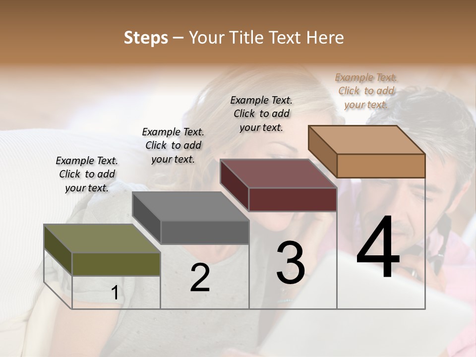 Attractive Electronic Tablet Middleaged PowerPoint Template