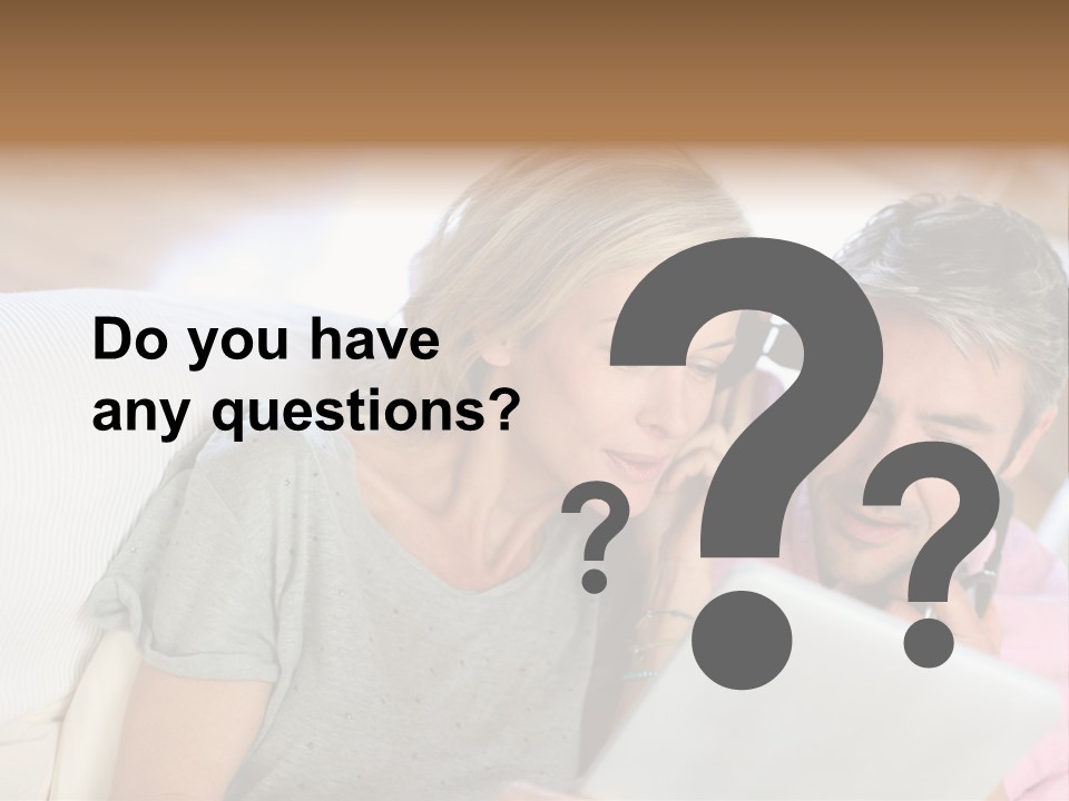 Attractive Electronic Tablet Middleaged PowerPoint Template