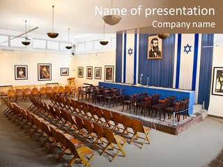 Menorah Museum Flag PowerPoint Template