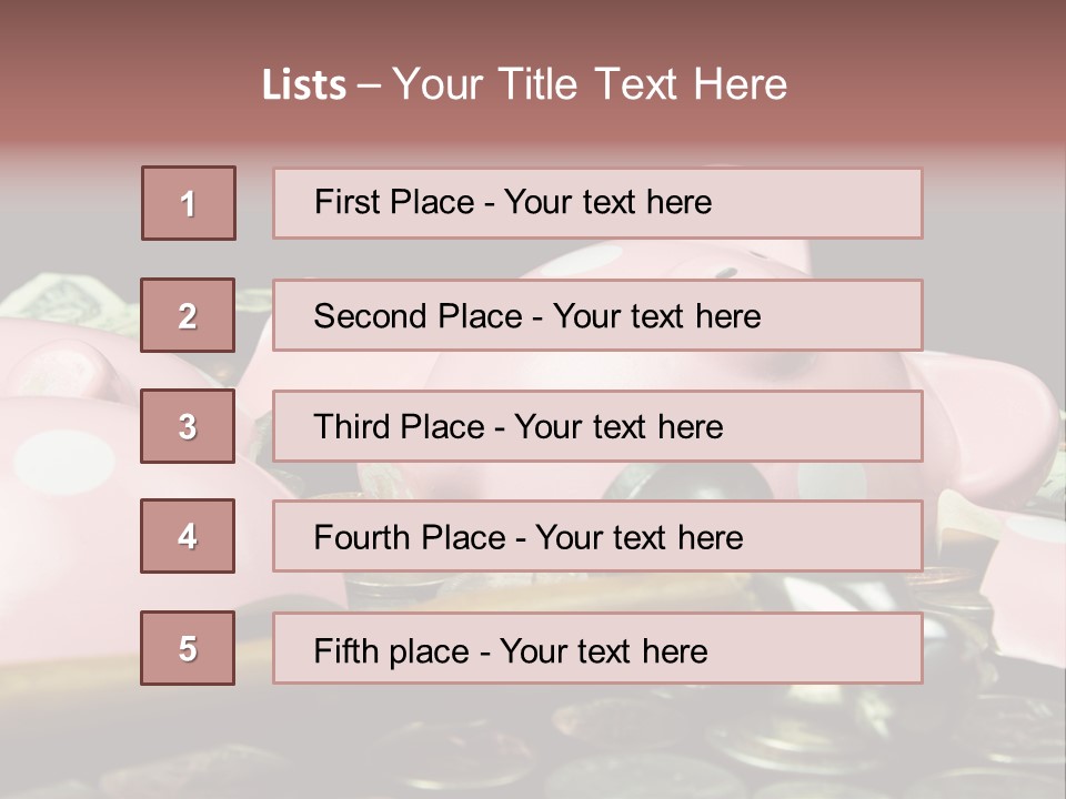 Bills Dollars Pennies PowerPoint Template