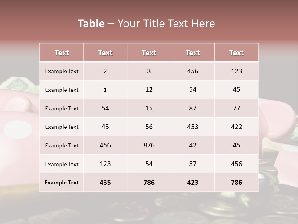 Bills Dollars Pennies PowerPoint Template