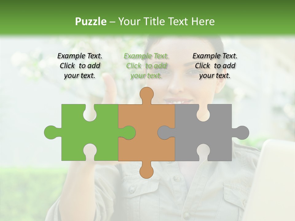 A Woman Giving A Thumbs Up While Holding A Laptop PowerPoint Template