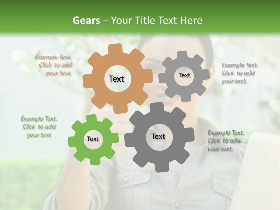 A Woman Giving A Thumbs Up While Holding A Laptop PowerPoint Template