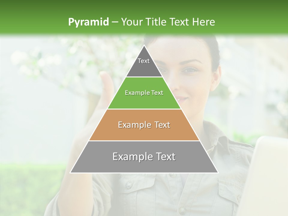 A Woman Giving A Thumbs Up While Holding A Laptop PowerPoint Template