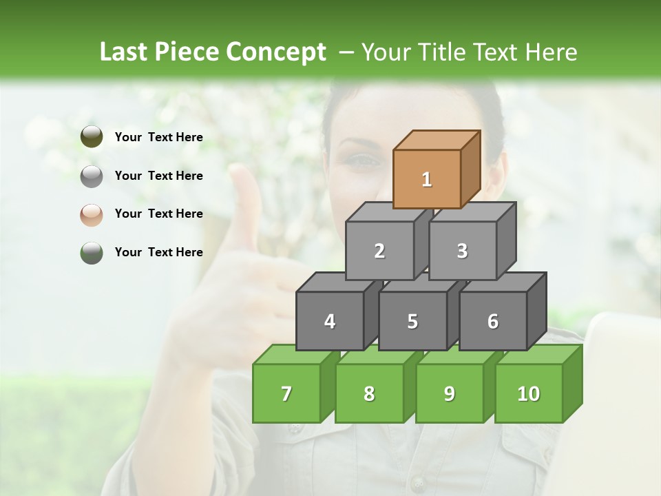 A Woman Giving A Thumbs Up While Holding A Laptop PowerPoint Template