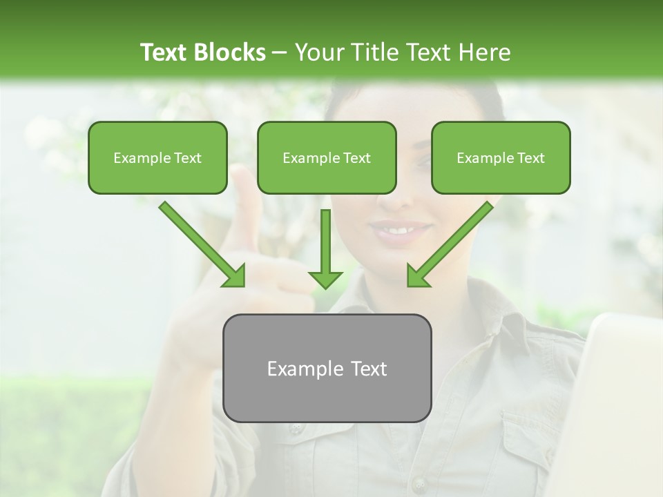 A Woman Giving A Thumbs Up While Holding A Laptop PowerPoint Template