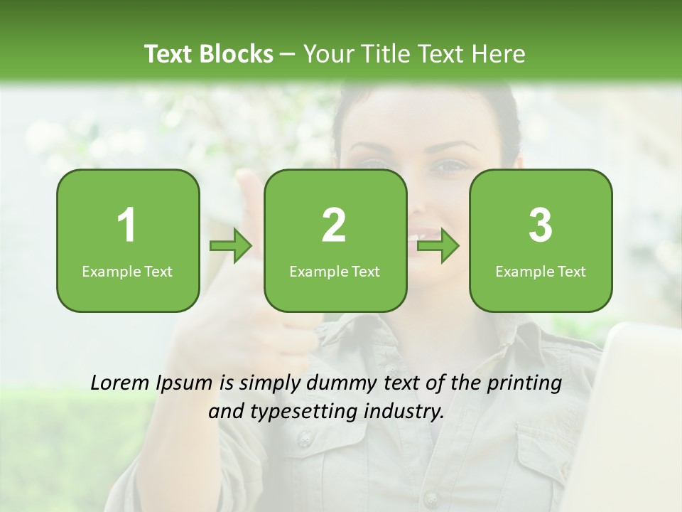 A Woman Giving A Thumbs Up While Holding A Laptop PowerPoint Template