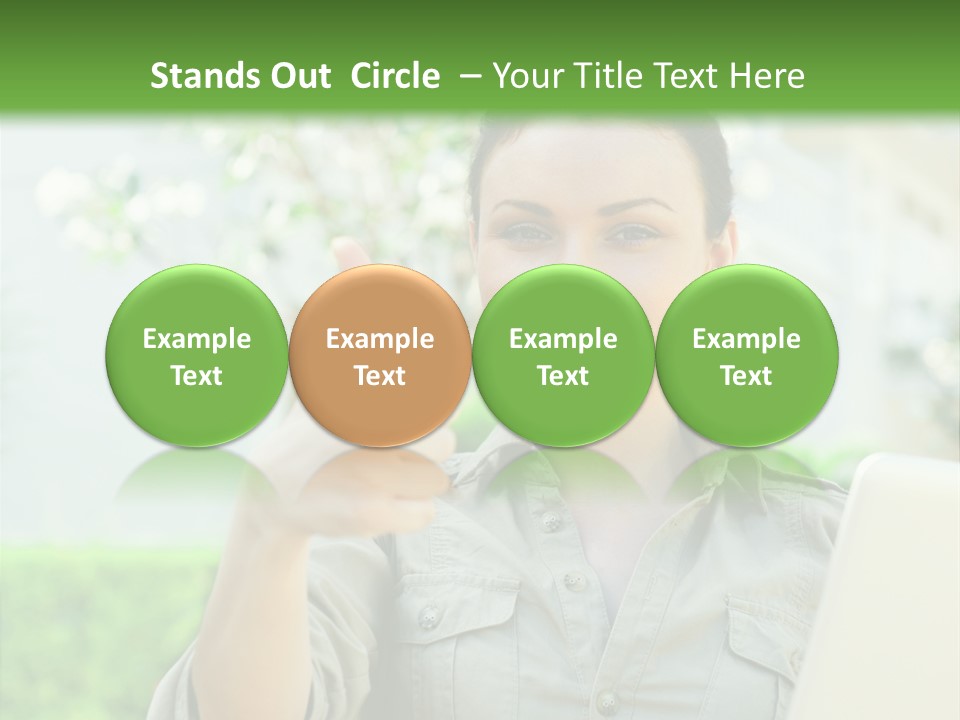 A Woman Giving A Thumbs Up While Holding A Laptop PowerPoint Template