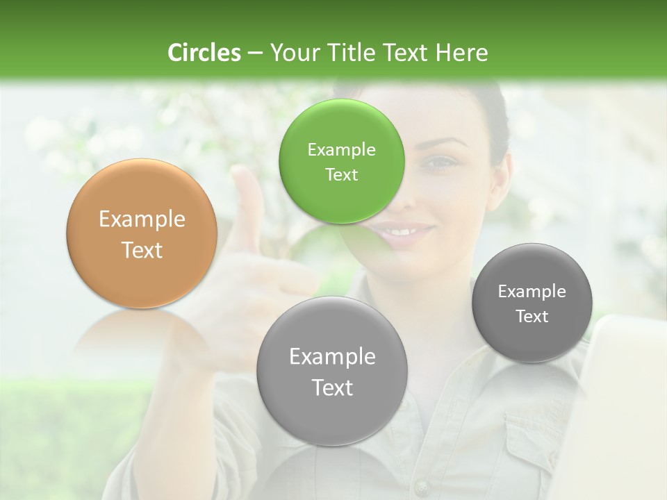 A Woman Giving A Thumbs Up While Holding A Laptop PowerPoint Template