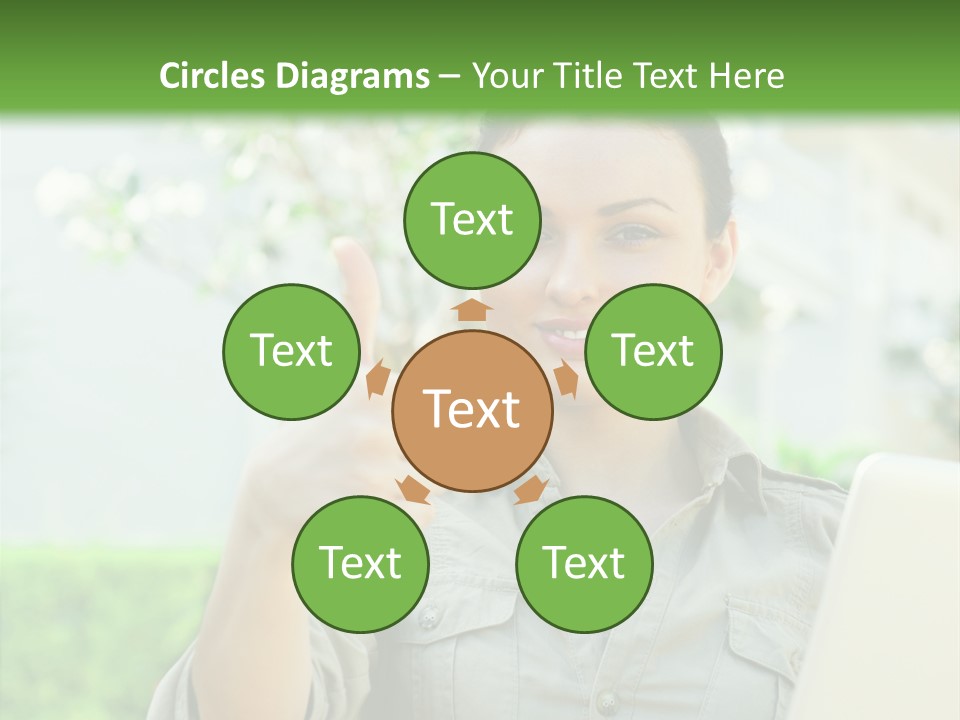 A Woman Giving A Thumbs Up While Holding A Laptop PowerPoint Template