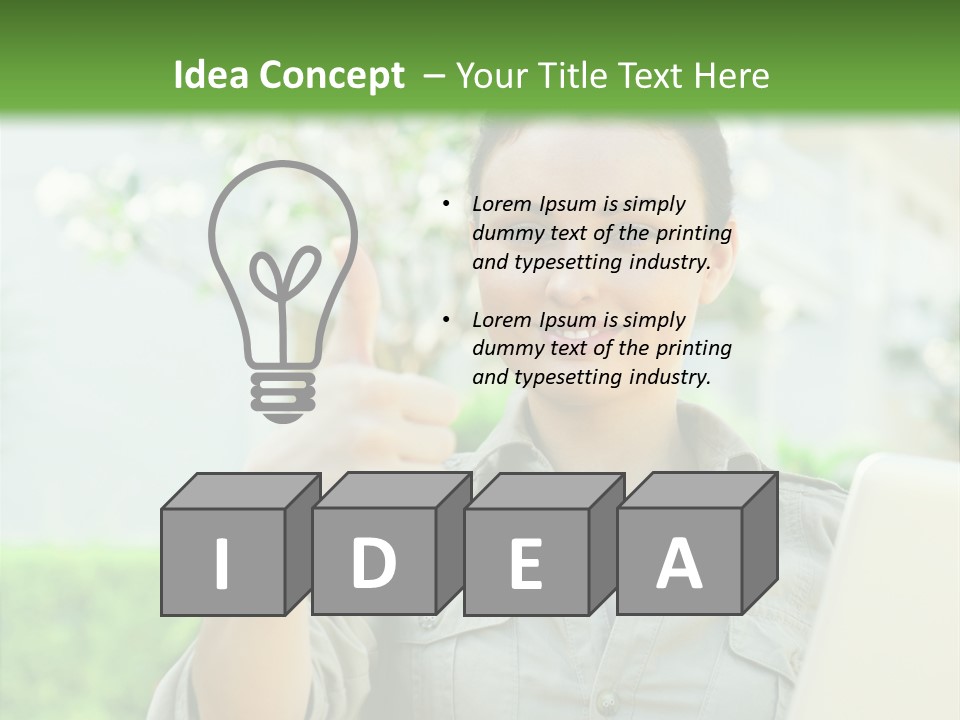 A Woman Giving A Thumbs Up While Holding A Laptop PowerPoint Template