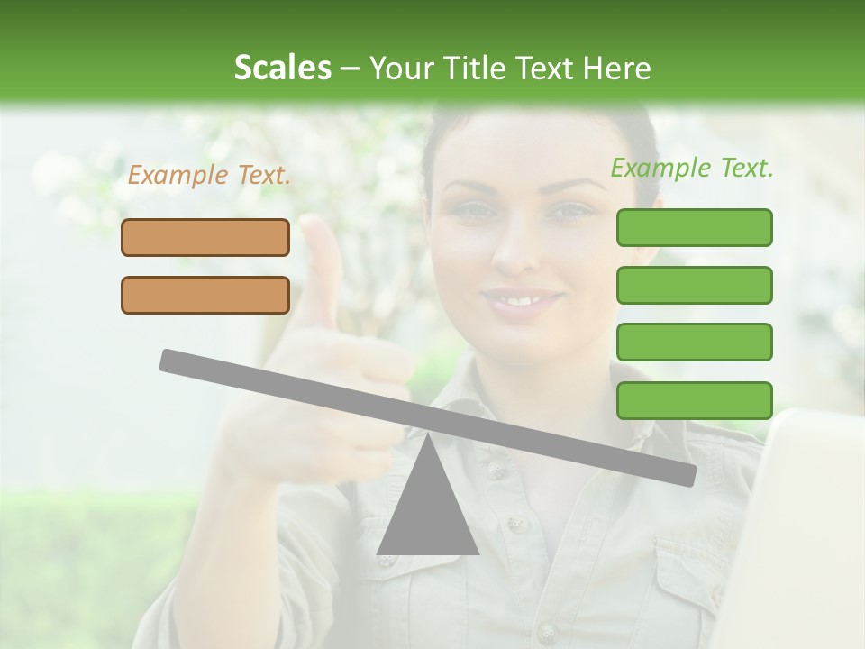 A Woman Giving A Thumbs Up While Holding A Laptop PowerPoint Template