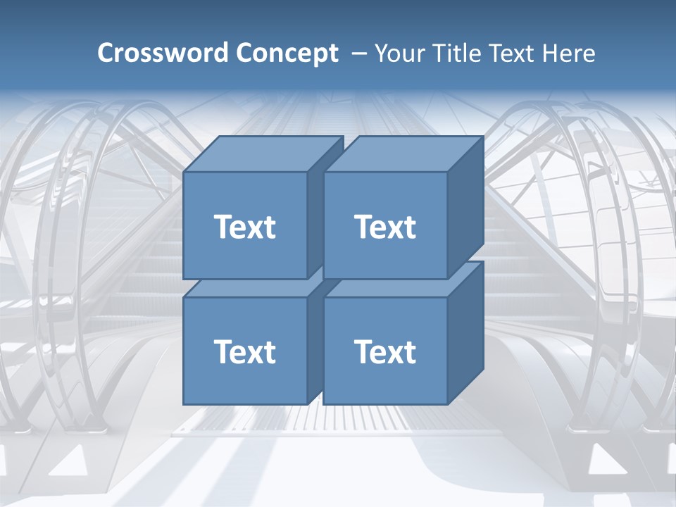 An Escalator Is Shown With A Blue Sky In The Background PowerPoint Template