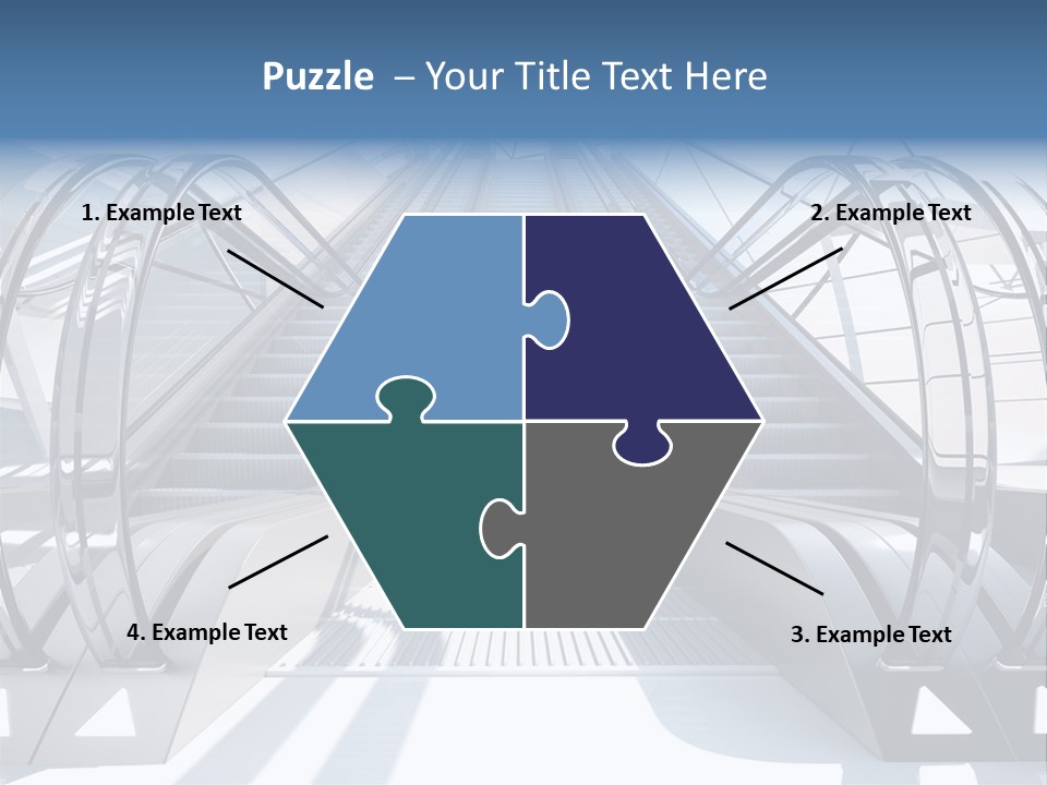An Escalator Is Shown With A Blue Sky In The Background PowerPoint Template