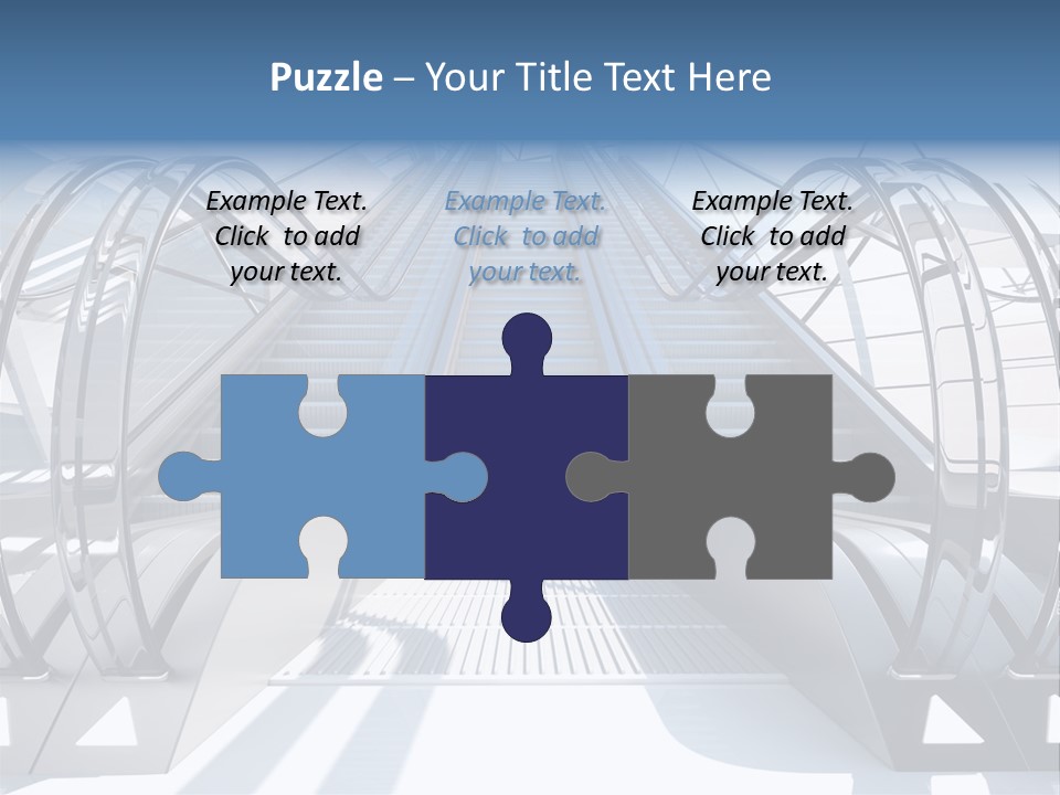 An Escalator Is Shown With A Blue Sky In The Background PowerPoint Template