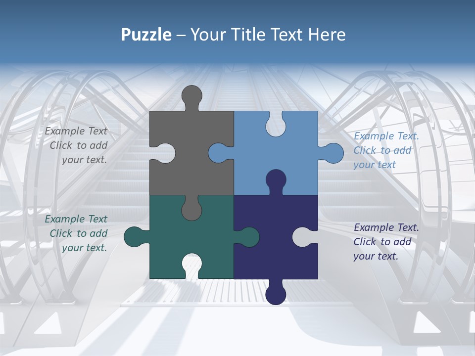 An Escalator Is Shown With A Blue Sky In The Background PowerPoint Template