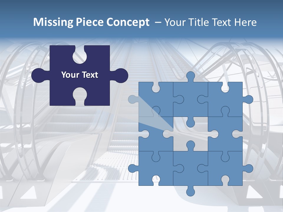 An Escalator Is Shown With A Blue Sky In The Background PowerPoint Template