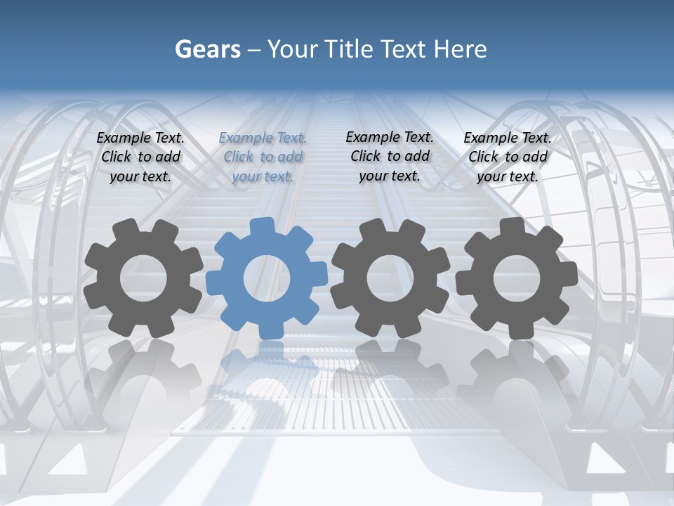 An Escalator Is Shown With A Blue Sky In The Background PowerPoint Template